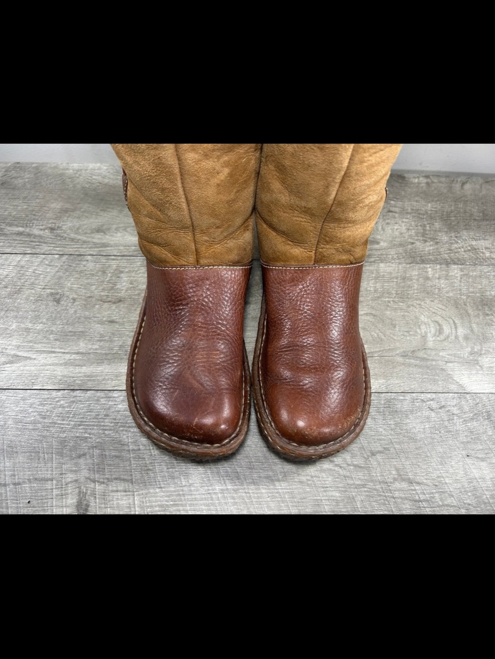 Born Yuma Lace-Up Shearling Chestnut Leather Winter Snow Women’s Boots Size 7 - Picture 4 of 11